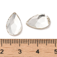 Rhinestone Cabochons, Teardrop 14x9mm Crystal 4/pk