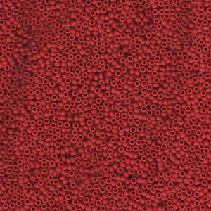 15/0 Miyuki Seed Beads #0408F Opaque Matte Dark Red 8.2g