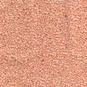 15/0 Miyuki Seed Beads #0596 Opaque Peach Luster 8.2g