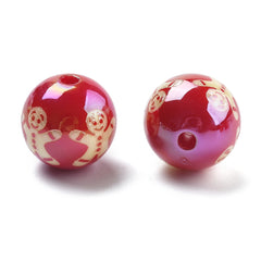 Gingerbread Man Acrylic Beads 15mm Luster Mix 5/pk
