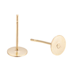 Earring Studs 8mm Pad Stainless Steel 24kt GP 100/pk