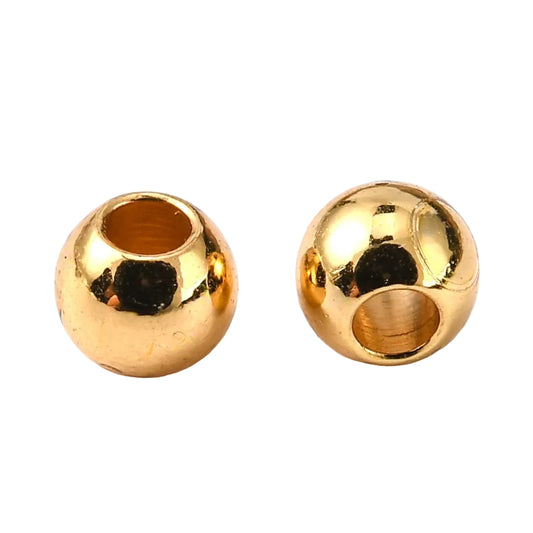 Round Metal Bead 3mm 18K Gold Plated 50/pk