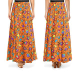 Cotton Fabric Indigenous Paisley Orange - Half Yard