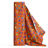 Cotton Fabric Indigenous Paisley Orange - Half Yard