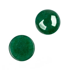 Gemstone Cabs, Round 12mm Jade Sea Green (Natural/Dyed) 2/pk