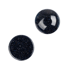 Gemstone Cabs, Round 12mm Goldstone Blue (Synthetic/Dyed) 2/pk