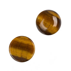 Gemstone Cabs, Round 12mm Tiger Eye (Natural) 2/pk