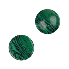 12mm Malachite (Synthetic/Dyed) Cabochons 2/pk