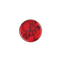 Gemstone Cabs, Round 12mm Turquoise Red (Synthetic/Dyed) 2/pk