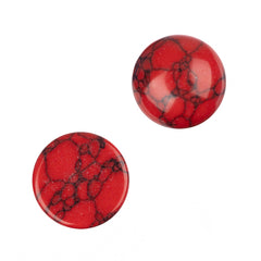 Gemstone Cabs, Round 12mm Turquoise Red (Synthetic/Dyed) 2/pk