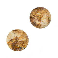 Gemstone Cabs, Round 12mm Rose Picture Jasper (Natural) 2/pk