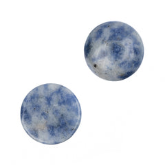 Gemstone Cabs, Round 12mm Blue Spot Jasper (Natural) 2/pk