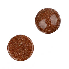 Gemstone Cabs, Round 12mm Goldstone (Synthetic) 2/pk