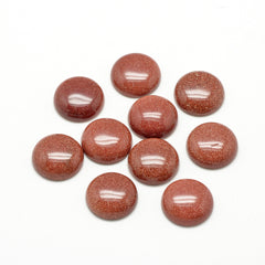 Gemstone Cabs, Round 12mm Goldstone (Synthetic) 2/pk