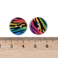 Button Shell 14mm Freshwater Zebra Stripe 10/pk