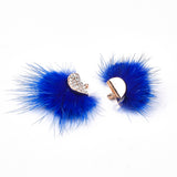 Faux Mink Fur Tassels, Blue 2/pk