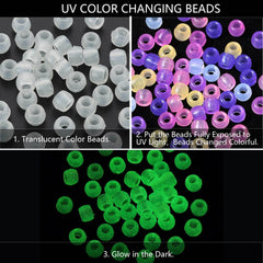 Pony Beads 250g - UV Colour Changing & Glow In the Dark Beads