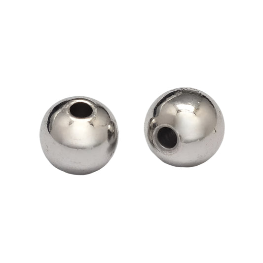 Round Metal Bead 6mm Platinum Plated 50/pk