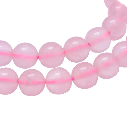 Madagascar Rose Quartz Beads (Natural) 8mm Round Grade AA 15-16" Strand