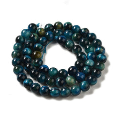 6mm Tiger Eye Blue (Natural/Dyed) Beads 14-15" Strand