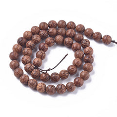 8mm Natural Dragon Tree Wood Beads 51/Strand