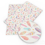 Faux Leather Feathers White/Multi Mix 8x12in