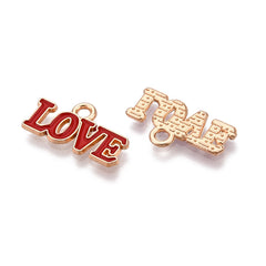 Love Enamel Metal Charm 10x18mm 5/pk
