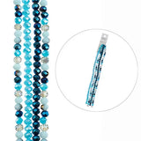 Crystal Lane Rondelle 4x6mm Blue Mix 4 Strands 7in