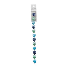 Crystal Lane Ceramic Hearts 12x9mm Blue Mix 7in