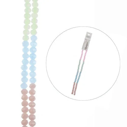 Crystal Lane Rondelle 4x6mm Pastel Mix 2 Strands 7in
