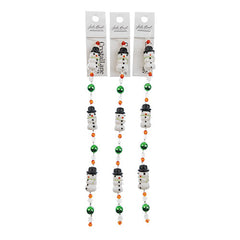 Crystal Lane Holiday Lampwork Snowman Black Hat 7" Strand