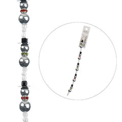 Crystal Lane Holiday Silver Snowman Stack 7" Strand