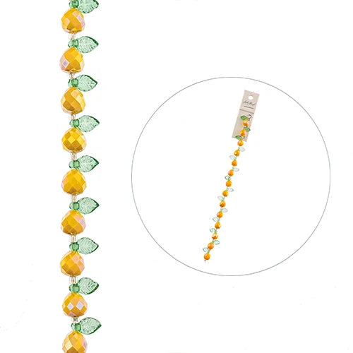 Crystal Lane Pears & Leaves Yellow 7in