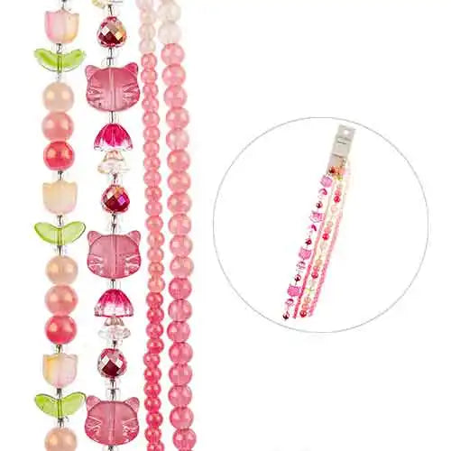Crystal Lane Tulips, Cat Heads, Rounds Pink Mix 7in