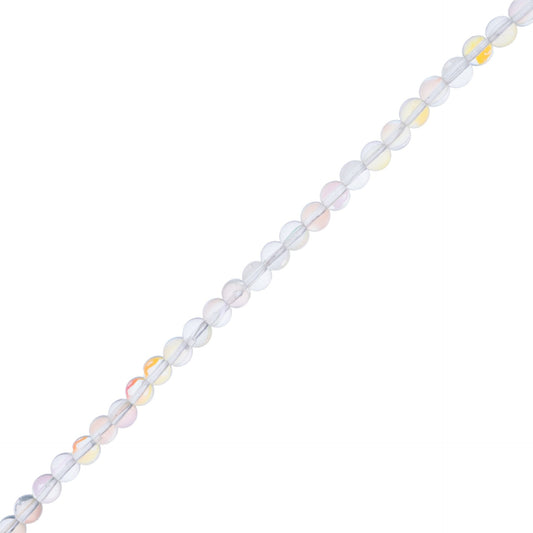 Crystal Lane Glow in the Dark 6mm Round Beads Crystal AB 7" Strand