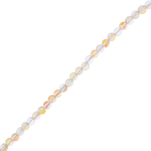 Crystal Lane Glow in the Dark 6mm Round Beads Orange AB 7" Strand