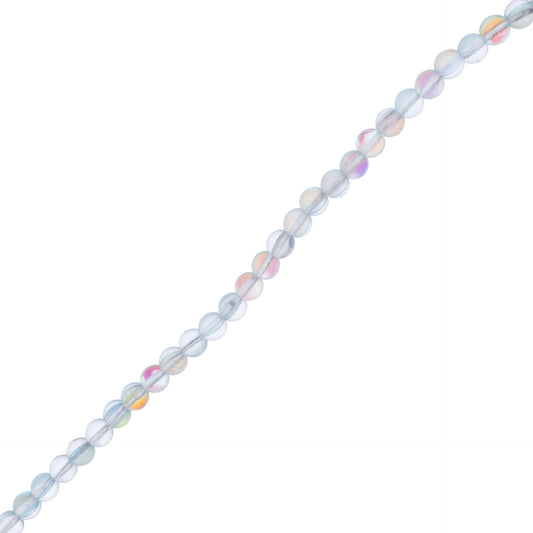 Crystal Lane Glow in the Dark 6mm Round Beads Light Blue AB 7" Strand