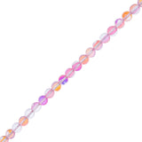Crystal Lane Glow in the Dark 8mm Round Beads Pink AB 7" Strand