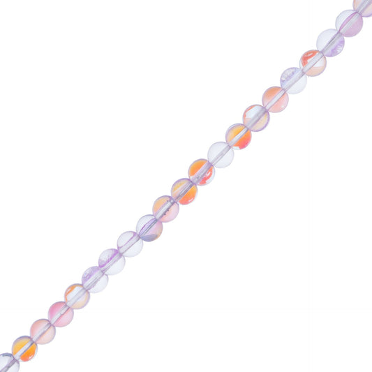 Crystal Lane Glow in the Dark 8mm Round Beads Purple AB 7" Strand