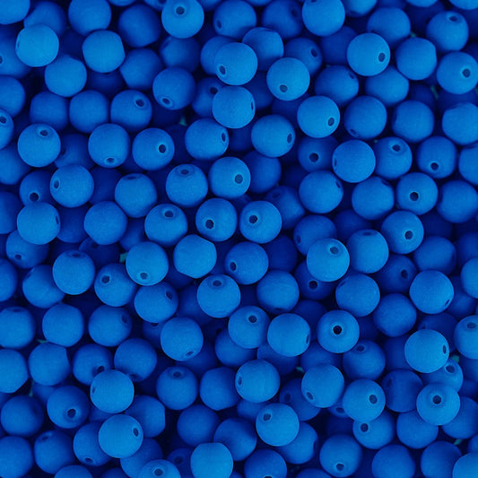 Czech Glass Beads 4mm Round Velvet Turquoise 46/Strand