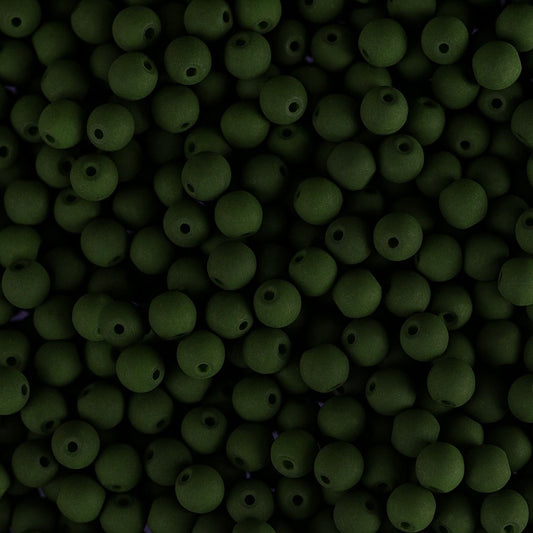 Czech Glass Beads 4mm Round Velvet Dark Green 46/Strand