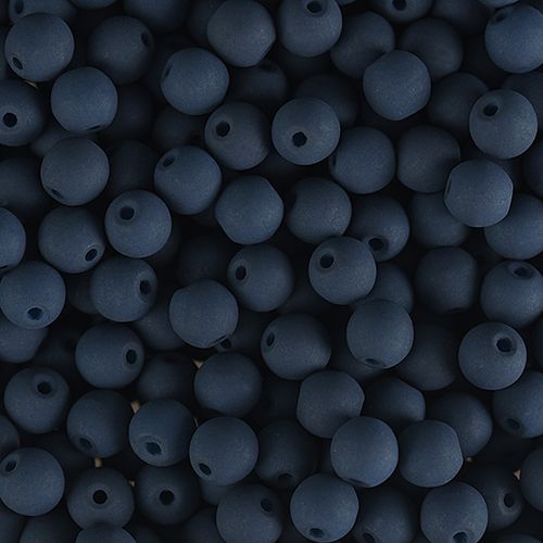 Czech Glass Beads 6mm Round Velvet Black 30/Strand