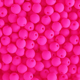 Czech Glass Beads 6mm Round Velvet Neon Pink 30/Strand