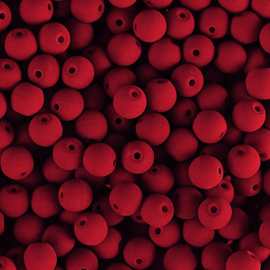 Czech Glass Beads 6mm Round Velvet Cherry 30/Strand