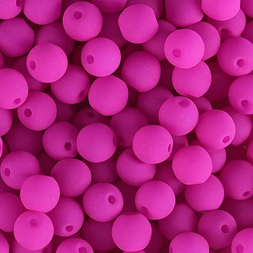 Czech Glass Beads 8mm Round Velvet Fuchsia 23/Strand
