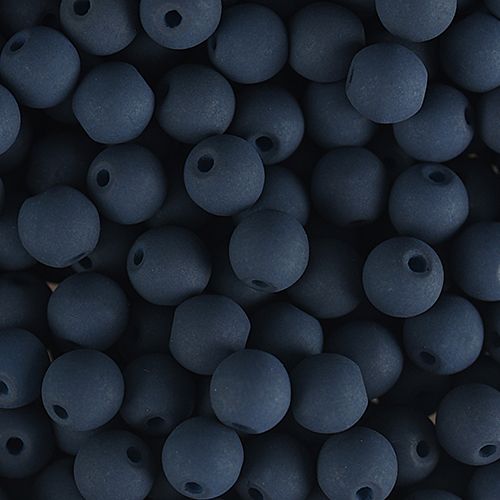 Czech Glass Beads 8mm Round Velvet Black 23/Strand