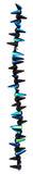 Czech Glass Spike Beads 5x13mm Black AB Halfcoat 36/strand