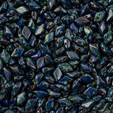 Matubo Czech Gemduo Beads Opaque Blue Travertine Dark 13g