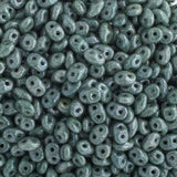 Matubo Czech Superduo Beads Chalk Green Luster 22g