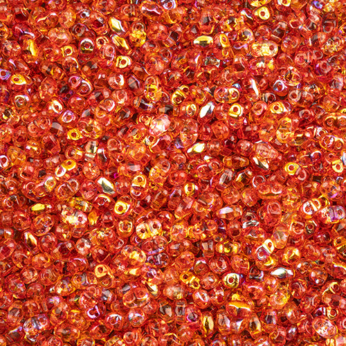 Matubo Czech Miniduo Beads Summer Rainbow Orange 13g